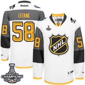 Penguins #58 Kris Letang White 2016 All Star Stanley Cup Champions Stitched Jersey