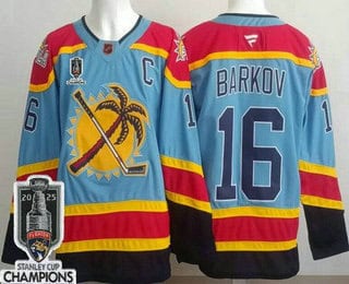 Florida Panthers #16 Aleksander Barkov Blue 2025 Stanley Cup Champions Authentic Jersey