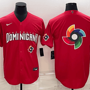 Dominican Republic 2023 Red World Big Logo With Patch Classic Stitched Jersey