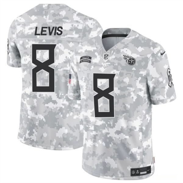 Tennessee Titans #8 Will Levis Arctic Camo 2024 F.U.S.E. Salute To Service Limited Stitched Jersey