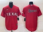 Texas Rangers Red Team Big Logo With Patch Cool Base Stitched Jersey