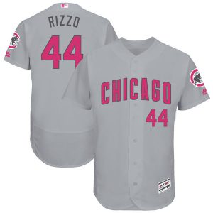 Chicago Cubs #44 Anthony Rizzo Majestic Gray Mother's Day Flex Base Stitched Jersey