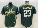 Green Bay Packers #23 Jaire Alexander Green With Patch Cool Base Stitched Baseball Jersey