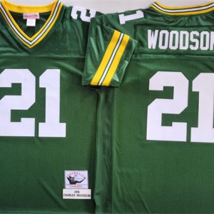 Green Bay Packers #21 Charles Woodson Green Throwback Stitched Football Jersey