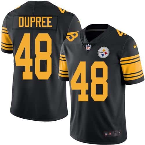 Steelers #48 Bud Dupree Black Stitched Limited Rush Nike Jersey
