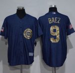 Cubs #9 Javier Baez Denim Blue Salute To Service Stitched Jersey