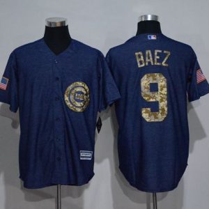 Cubs #9 Javier Baez Denim Blue Salute To Service Stitched Jersey