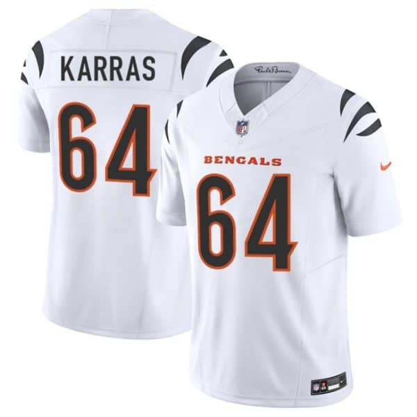 Cincinnati Bengals #64 Ted Karras White 2025 F.U.S.E. Vapor Untouchable Limited Stitched Jersey