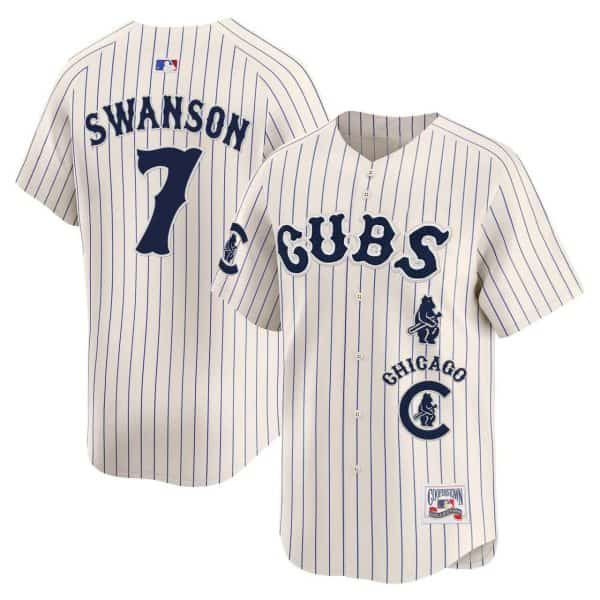 Chicago Cubs #7 Dansby Swanson Cream Pinstripe Special Vapor Premier Limited Stitched Jersey