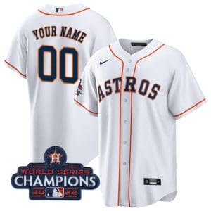 Houston Astros Customized Custom White 2022 World Series Champions Cool Base Stitched Baseball Jersey