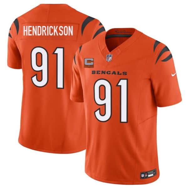 Cincinnati Bengals #91 Trey Hendrickson Orange 2025 F.U.S.E. With 1-Star C Patch Vapor Untouchable Limited Stitched Jersey