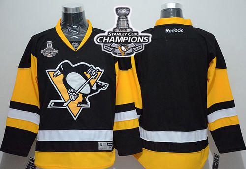 Penguins Blank Black Alternate 2016 Stanley Cup Champions Stitched Jersey