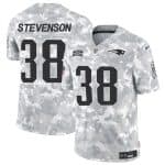 New England Patriots #38 Rhamondre Stevenson 2024 F.U.S.E. Arctic Camo Salute To Service Limited Stitched Jersey