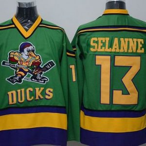 Ducks #13 Teemu Selanne Green CCM Throwback Stitched Jersey