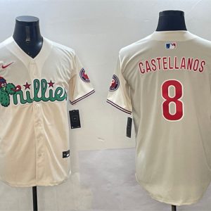 Philadelphia Phillies #8 Nick Castellanos Cream Phanatic Limited Stitched Jersey