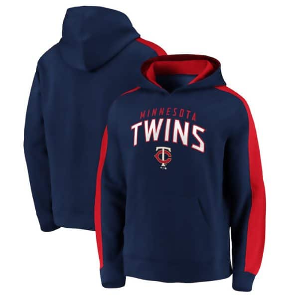 Minnesota Twins Navy Game Time Arch Pullover Hoodie Pullover Hoodie