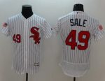 White Sox #49 Chris Sale White(Black Strip) Fashion Stars Stripes Flexbase Authentic Stitched Jersey