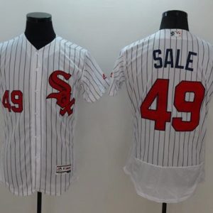 White Sox #49 Chris Sale White(Black Strip) Fashion Stars Stripes Flexbase Authentic Stitched Jersey