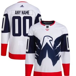 Washington Capitals Custom 2023 White Navy Stadium Series Stitched Jersey