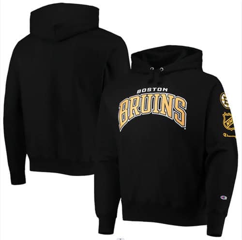 Boston Bruins Black Champion Black OB Capsule II Pullover Hoodie