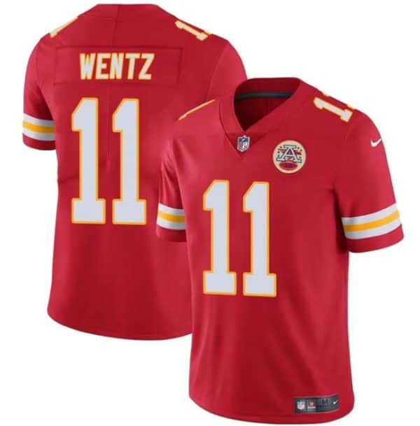 Kansas City Chiefs #11 Carson Wentz Red Vapor Untouchable Limited Stitched Jersey