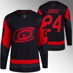 Carolina Hurricanes #24 Seth Jarvis Black Red Stadium Series Breakaway Stitched Jersey
