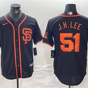 San Francisco Giants #51 Jung Hoo Lee Black Stitched Jersey