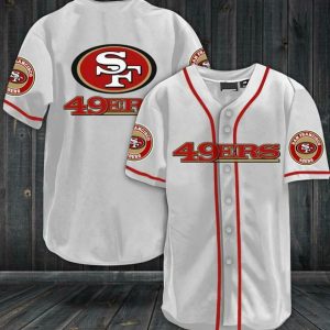 San Francisco 49ers White Baseball Stitched Jersey Shirt