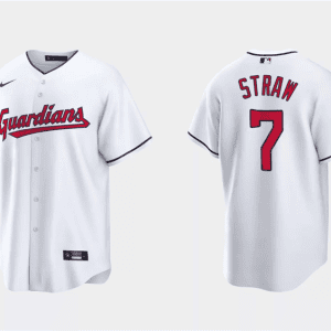 Cleveland Guardians #7 Myles Straw White Cool Base Stitched Jersey