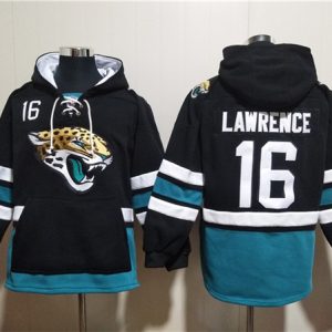 Jacksonville Jaguars #16 Trevor Lawrence Black Ageless Must-Have Lace-Up Pullover Hoodie