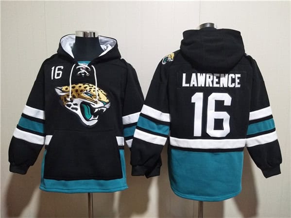Jacksonville Jaguars #16 Trevor Lawrence Black Ageless Must-Have Lace-Up Pullover Hoodie