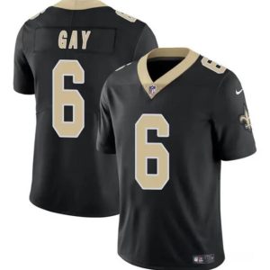 New Orleans Saints #6 Willie Gay Black Vapor Limited Stitched Jersey