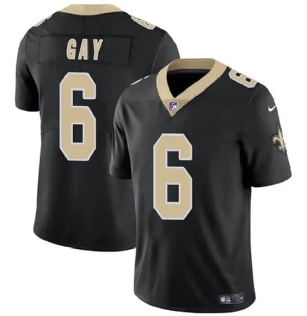 New Orleans Saints #6 Willie Gay Black Vapor Limited Stitched Jersey