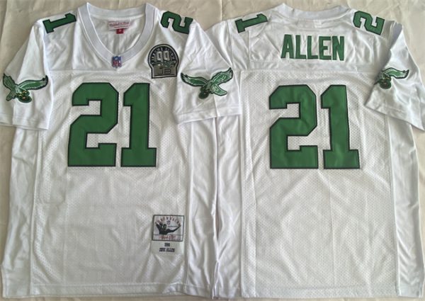 Philadelphia Eagles #21 Eric Allen White Throwback Stitched Football Jersey