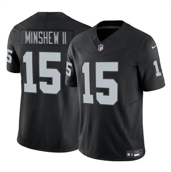 Las Vegas Raiders #15 Gardner Minshew II Black 2024 F.U.S.E. Stitched Jersey