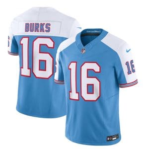 Tennessee Titans #16 Treylon Burks Blue White 2023 F.U.S.E. Vapor Limited Throwback Stitched Jersey