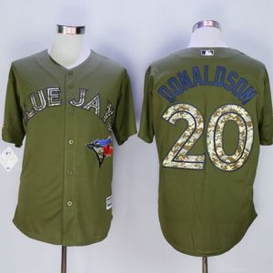 Blue Jays #20 Josh Donaldson Green Camo New Cool Base Stitched Jersey
