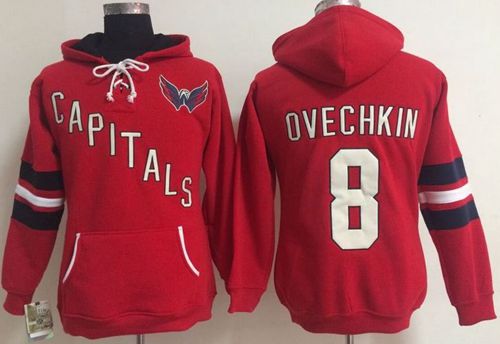 Washington Capitals #8 Alex Ovechkin Red Old Time Heidi NHL Hoodie