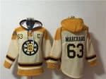 Boston Bruins #63 Brad Marchand Cream Ageless Must-Have Lace-Up Pullover Hoodie