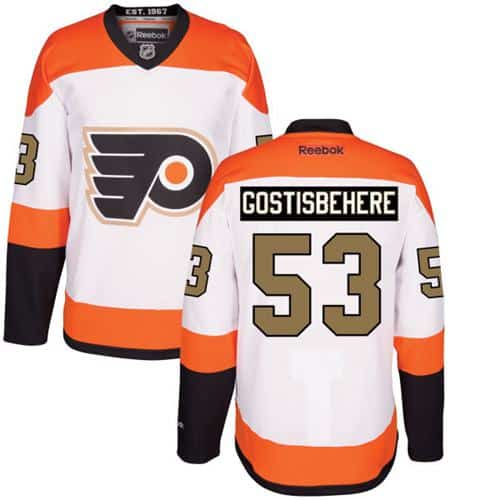 Flyers #53 Shayne Gostisbehere White 3rd Stitched Jersey
