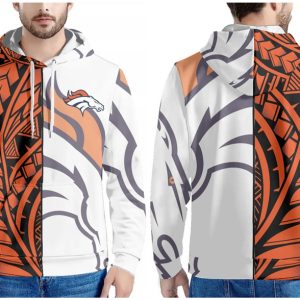 Denver Broncos Black Orange White Pullover Hoodie
