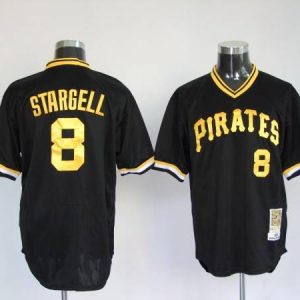 Mitchell And Ness Pirates #8 Willie Stargell Stitched Black Throwback Jersey