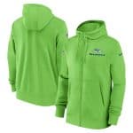 Seattle Seahawks Green Sideline Club Performance Full-Zip Hoodie
