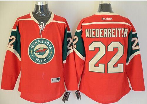 Wild #22 Nino Niederreiter Red Stitched Jersey