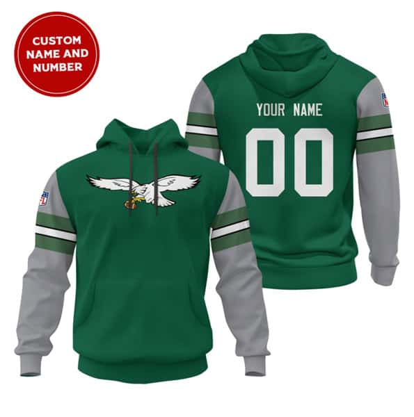 Philadelphia Eagles Green Custom Sideline Alternate Club Pullover Stitched Hoodie
