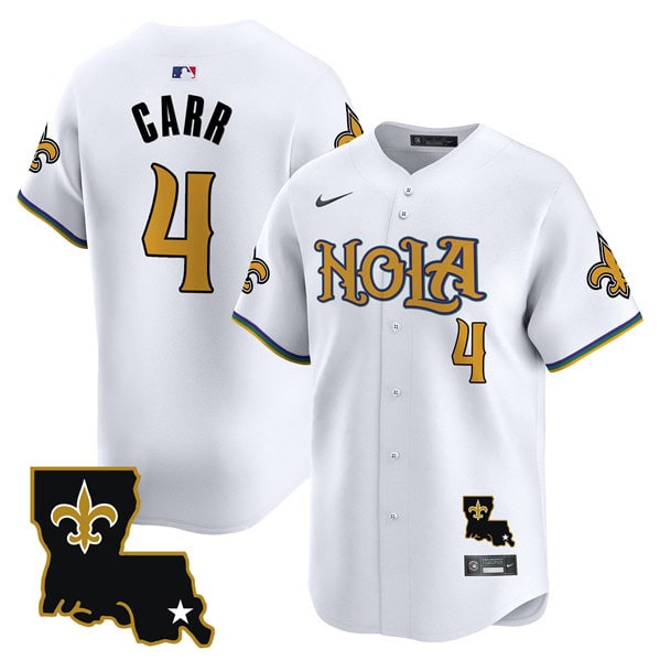 New Orleans Saints #4 Derek Carr White Cool Base Stitched Jersey