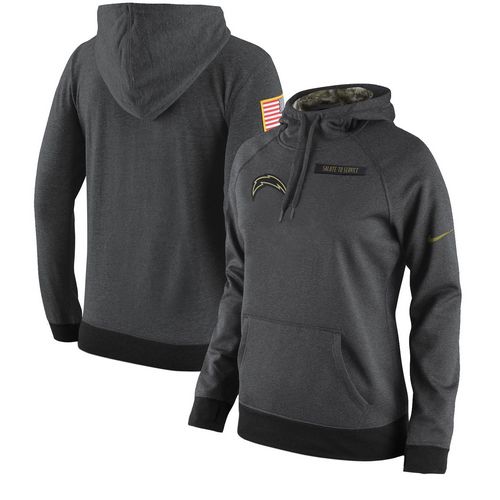 San Diego Chargers Nike Anthracite Salute To Service Player Performance Hoodie