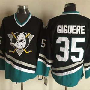 Ducks #35 Jean-Sebastien Giguere Purple Turquoise CCM Throwback Stitched Jersey