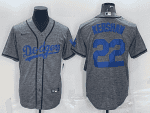 Los Angeles Dodgers #22 Clayton Kershaw Grey Cool Base Stitched Jersey