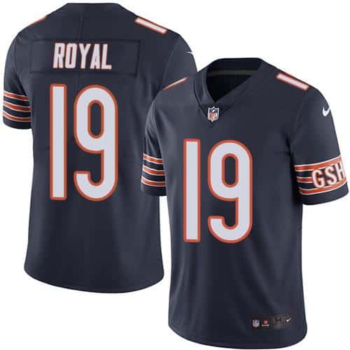 Bears #19 Eddie Royal Navy Blue Stitched Limited Rush Nike Jersey